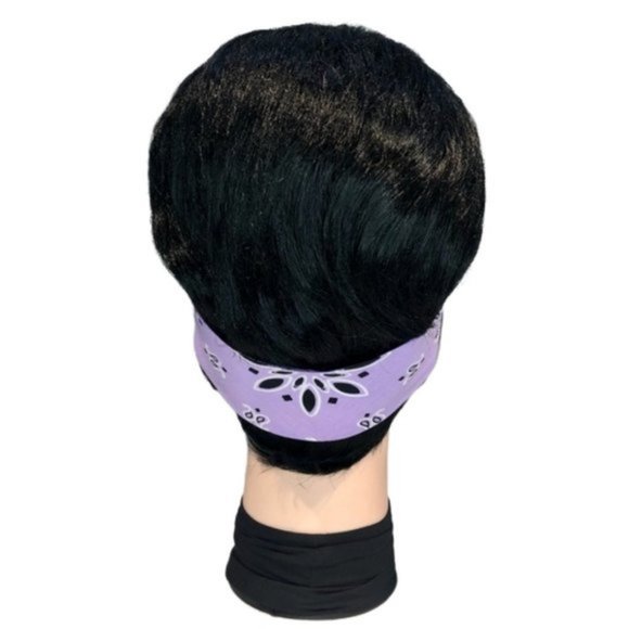 Lavender Paisley Rockabilly Bandana Tie Headband - Picture 6 of 13